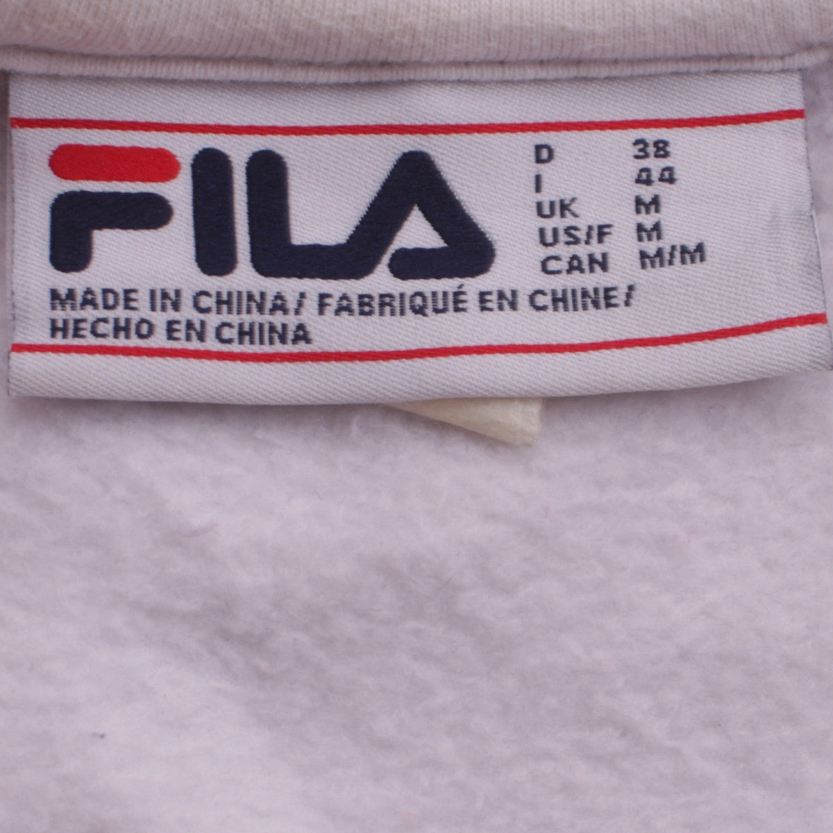 Fila Womens White Sweatshirt Medium Logo Crew Neck Pullover