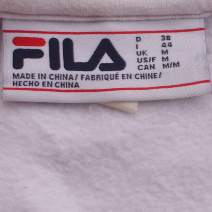Fila Womens White Sweatshirt Medium Logo Crew Neck Pullover