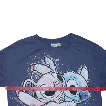 Womens UK Size 2XS Disney Blue Pullover Sweatshirt