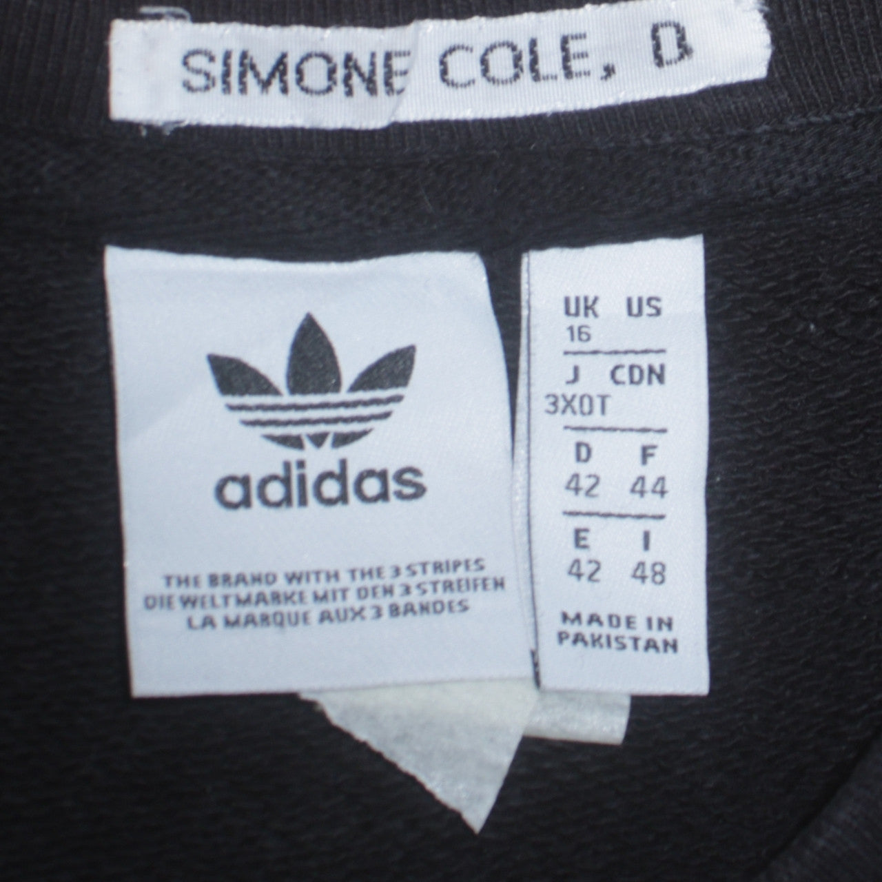 Womens UK Size 16 adidas Black Pullover Sweatshirt