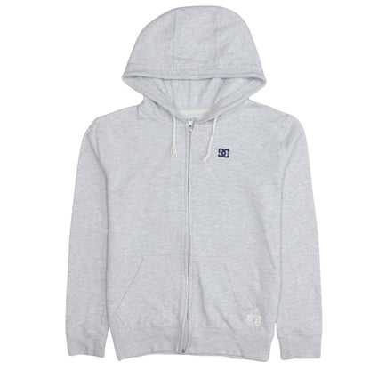 DC Men’s Grey Full Zip Hoodie Size S Regular Fit Embroidered Logo