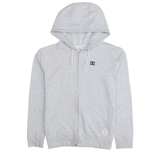 DC Men’s Grey Full Zip Hoodie Size S Regular Fit Embroidered Logo