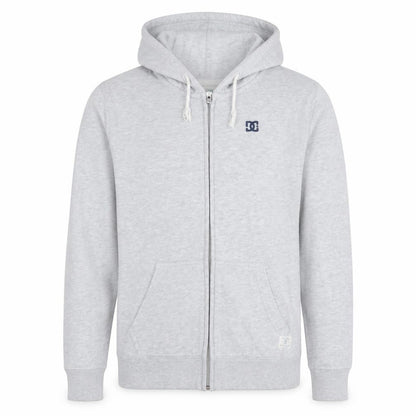 DC Men’s Grey Full Zip Hoodie Size S Regular Fit Embroidered Logo