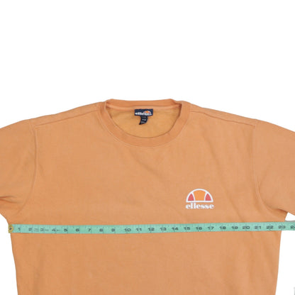 Ellesse Men's Orange Crew Neck Fleece Sweatshirt L Regular Fit