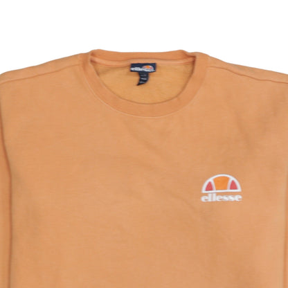 Ellesse Men's Orange Crew Neck Fleece Sweatshirt L Regular Fit