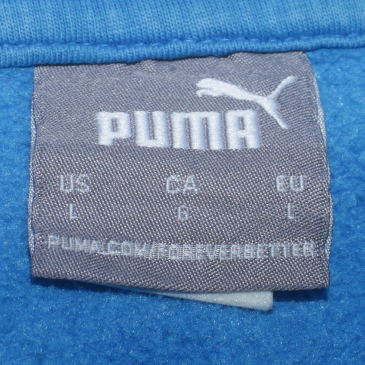 Mens UK Size L PUMA Blue Pullover Hoodie