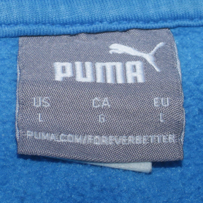 Mens UK Size L PUMA Blue Pullover Hoodie