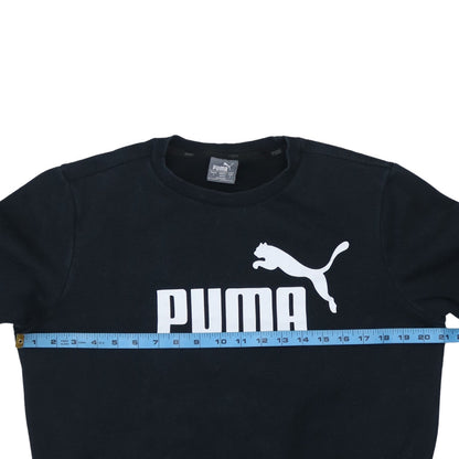 Puma Men's Black Small Pullover Logo Sweatshirt