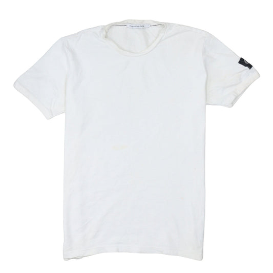 Calvin Klein Jeans Men White XL Crew Neck Cotton T-Shirt