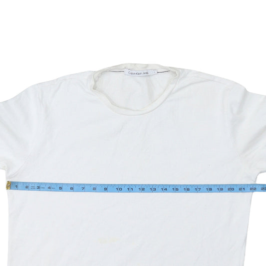 Calvin Klein Jeans Men White XL Crew Neck Cotton T-Shirt