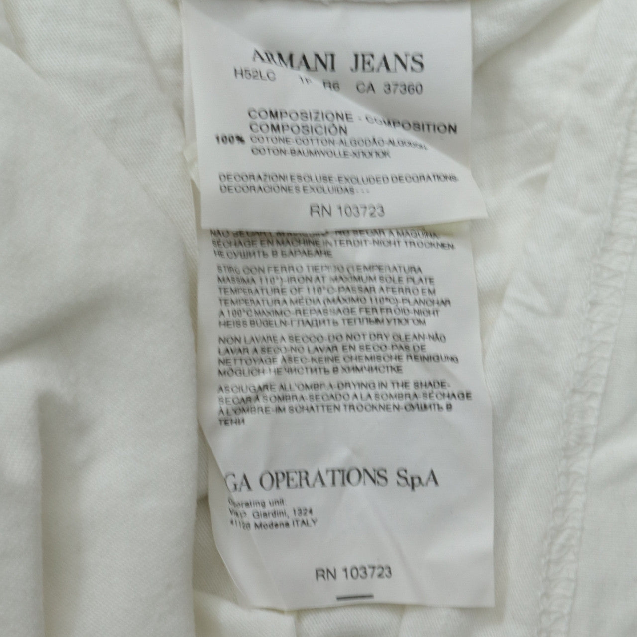 Mens UK Size XS Armani Jeans White  T-Shirt