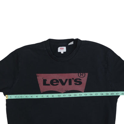 Levi's Men's Black Logo Crew Neck Sweatshirt Size M