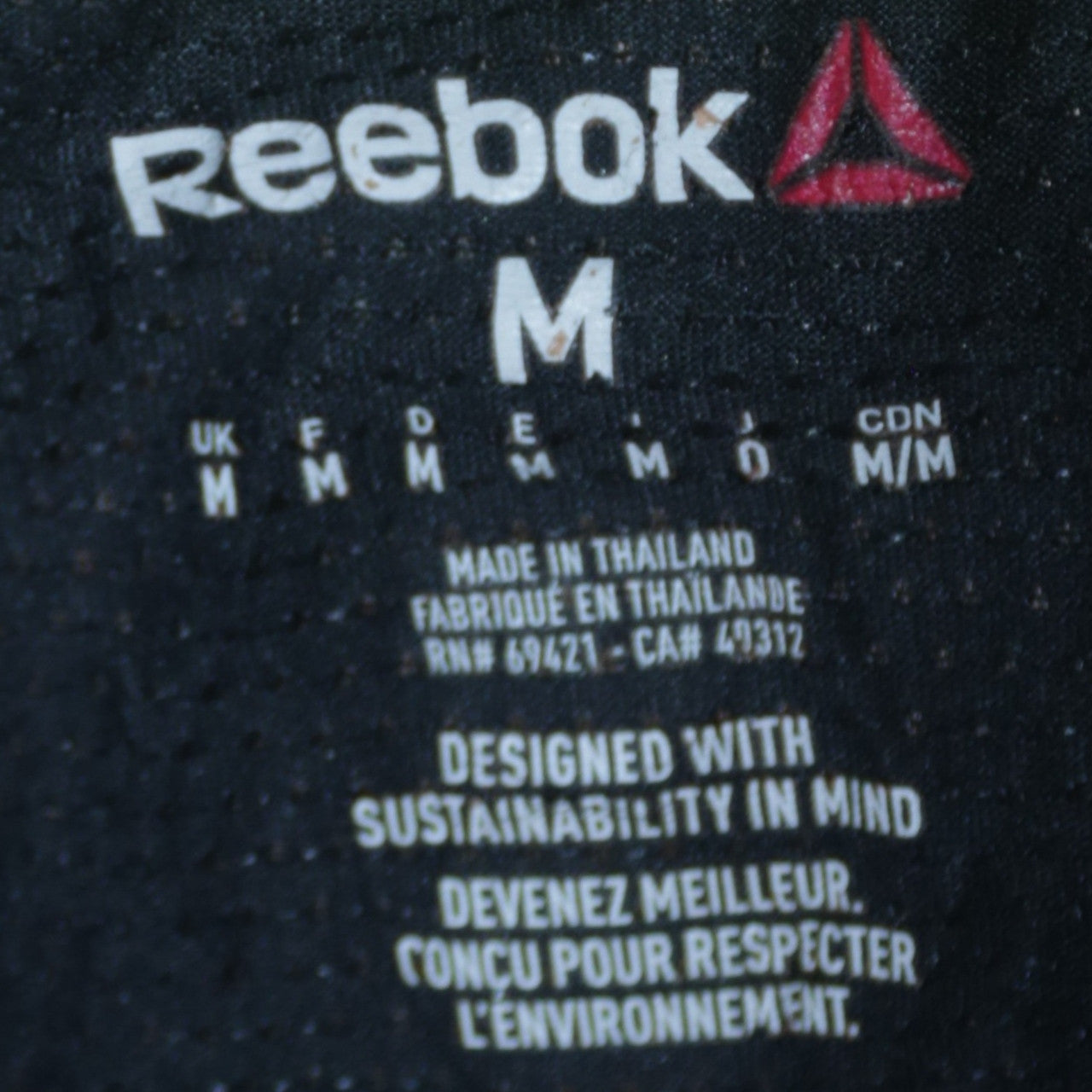 Mens UK Size M Reebok Black Gym & Training Running & Jogging T-Shirt