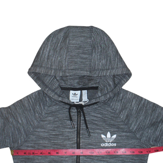 Womens UK Size XS adidas Grey Full Zip Hoodie