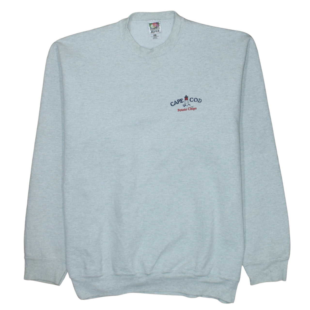 Mens UK Size 2XL Fruit of the Loom Grey Pullover Sweatshirt