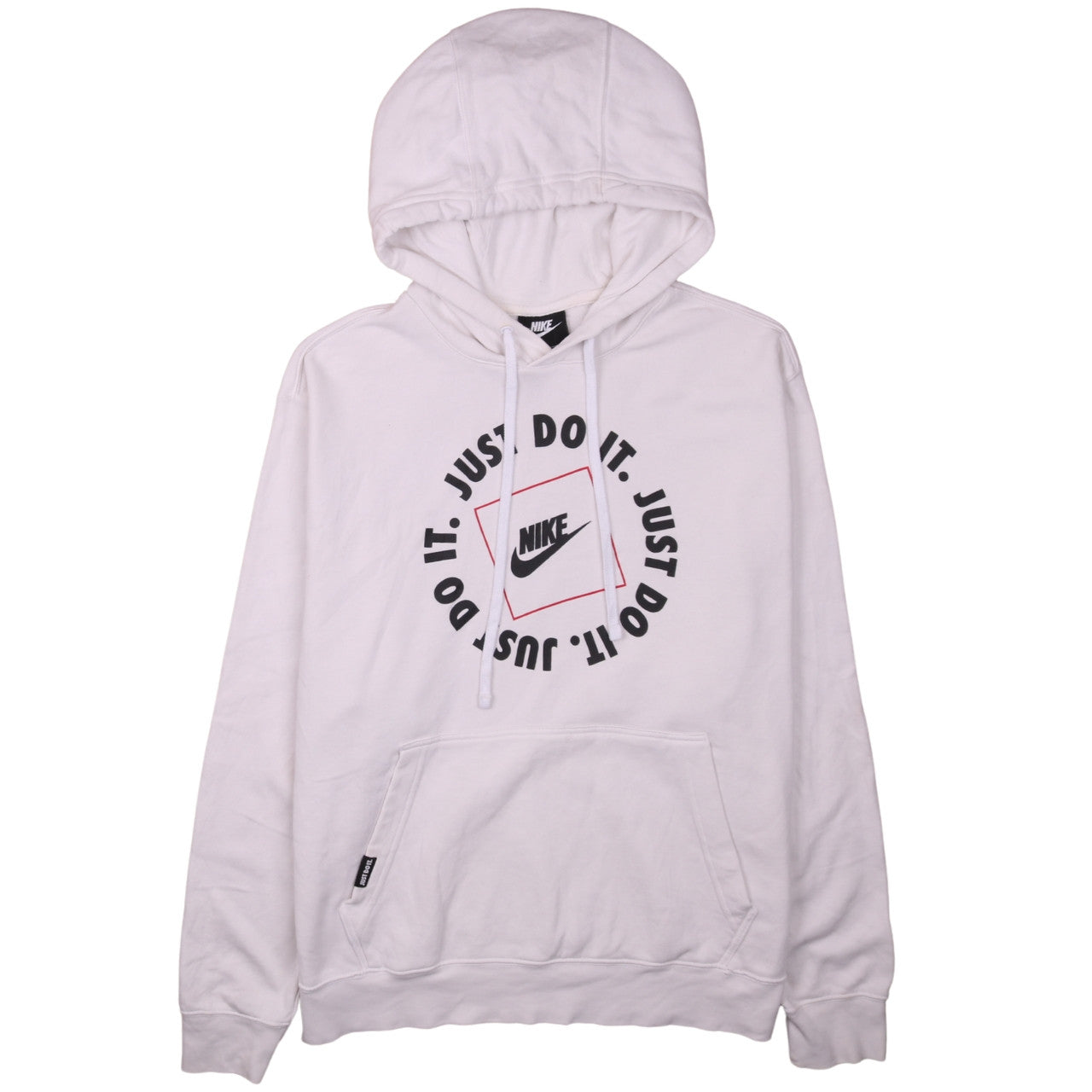 Nike Men's White Pullover Hoodie L Sports Graphic Logo