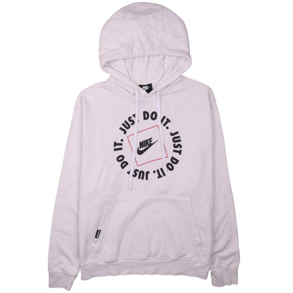 Nike Men's White Pullover Hoodie L Sports Graphic Logo