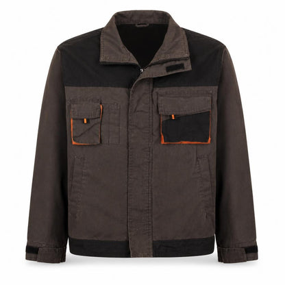 Orma Men's Brown Cotton Workwear Jacket S Full Zip Pockets Outdoor