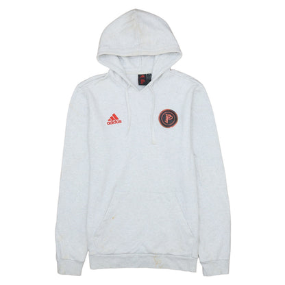 Adidas Men's Grey Pullover Hoodie Size M Sports Fleece Logo