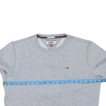 Tommy Jeans Men's Grey Regular Fit Cotton Crew Neck Sweatshirt Size S