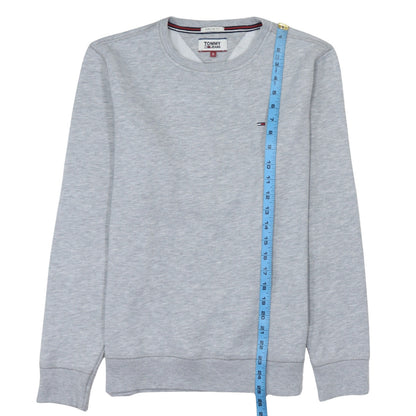 Tommy Jeans Men's Grey Regular Fit Cotton Crew Neck Sweatshirt Size S