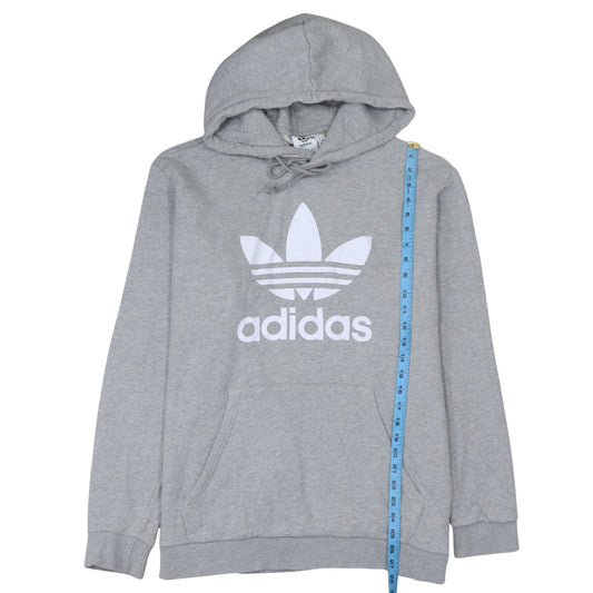 Adidas Women’s Grey Pullover Hoodie XL Logo Hooded Sweatshirt