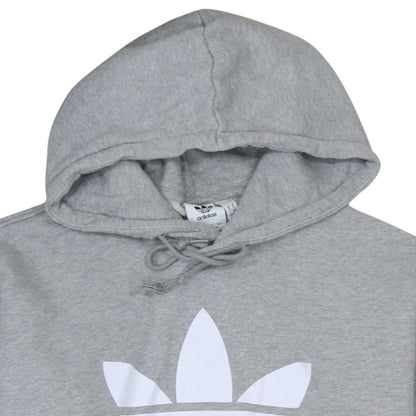 Adidas Women’s Grey Pullover Hoodie XL Logo Hooded Sweatshirt