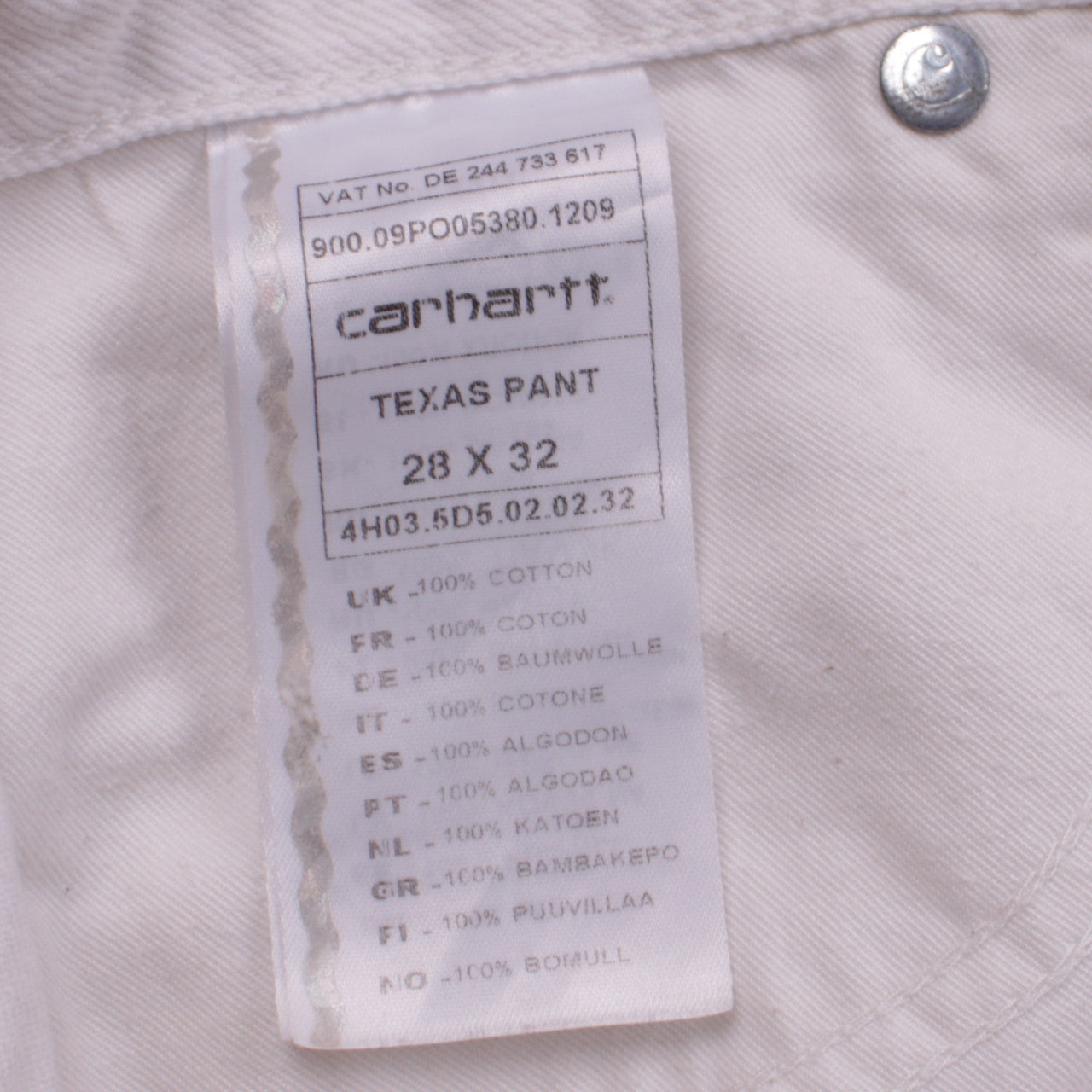 Mens UK Size 28 Carhartt Regular Fit Straight Jeans