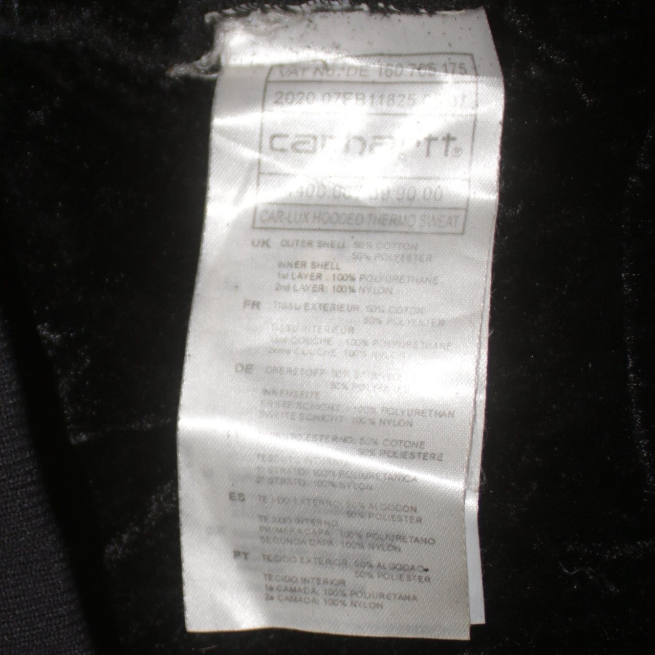 Carhartt Men's Black Full Zip Hooded Thermal Lined Hoodie XL