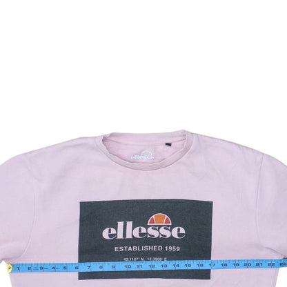 Ellesse Womens Pink Crew Neck Logo Sweatshirt Size M