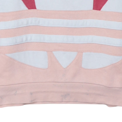 Adidas Girls Pink Colourblock Logo Pullover Hoodie Size 13-14 Years
