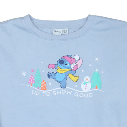 Disney Primark Women Blue Stitch Up To Snow Good Sweatshirt L
