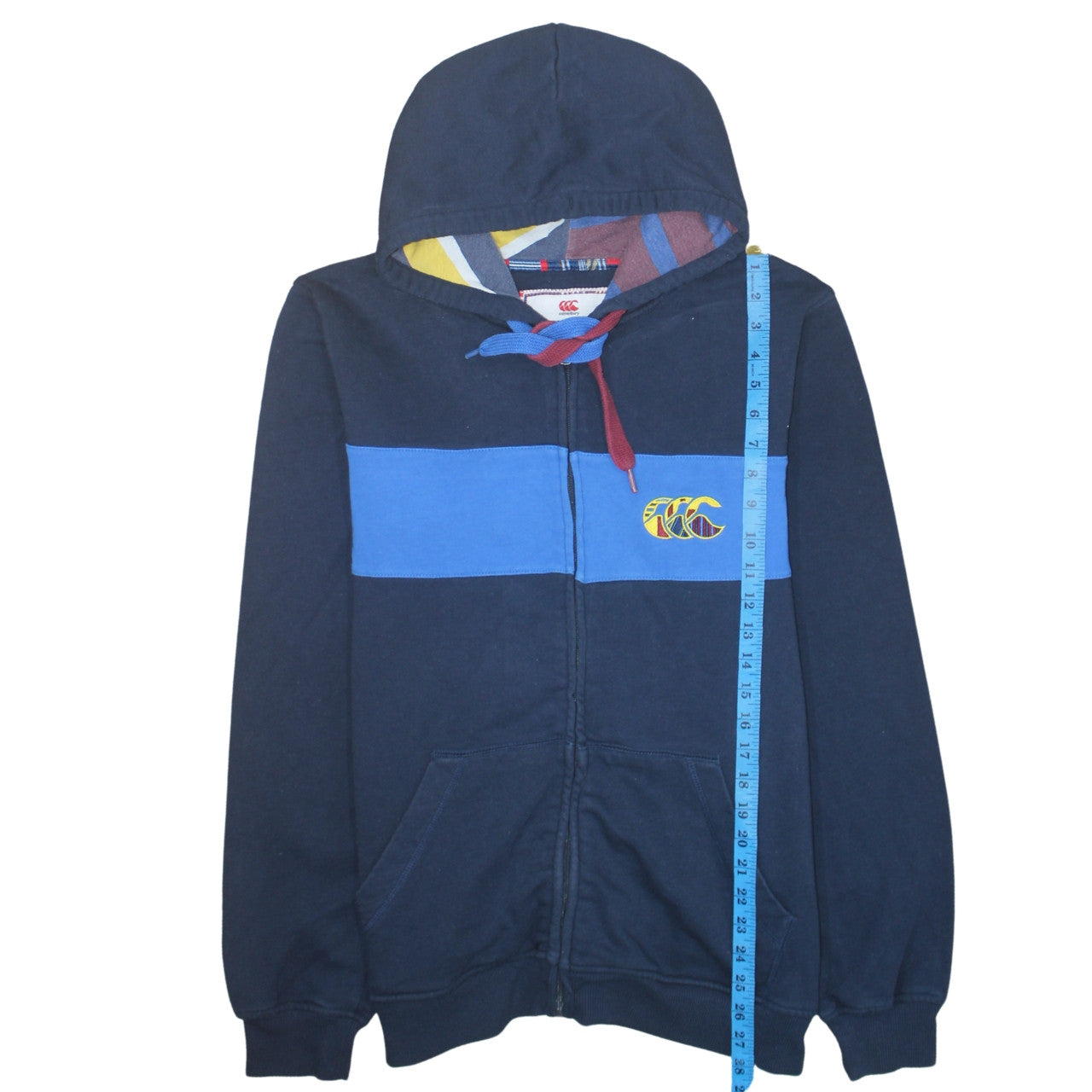 Mens UK Size L Canterbury Blue Full Zip Hoodie