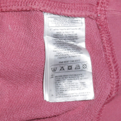 Adidas Womens Pink Hooded Cropped Pullover Sweatshirt Size 6