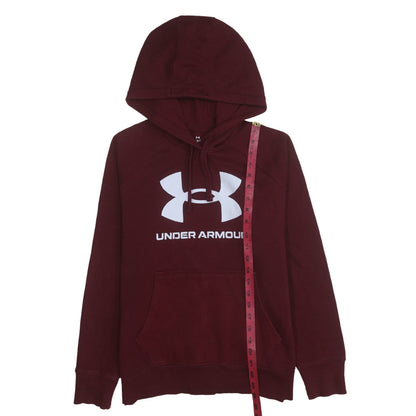 Mens UK Size S Under armour Red Pullover Hoodie