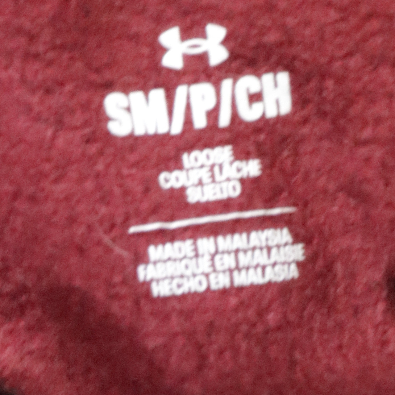 Mens UK Size S Under armour Red Pullover Hoodie