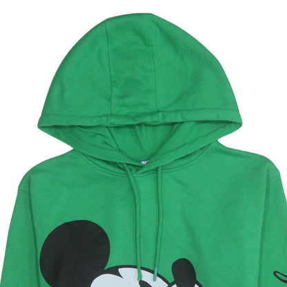 Disney Women Green Mickey Mouse Pullover Hoodie Size 2XS