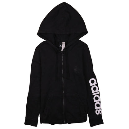 Adidas Womens Black Full Zip Hoodie Size S Hooded Sweatshirt
