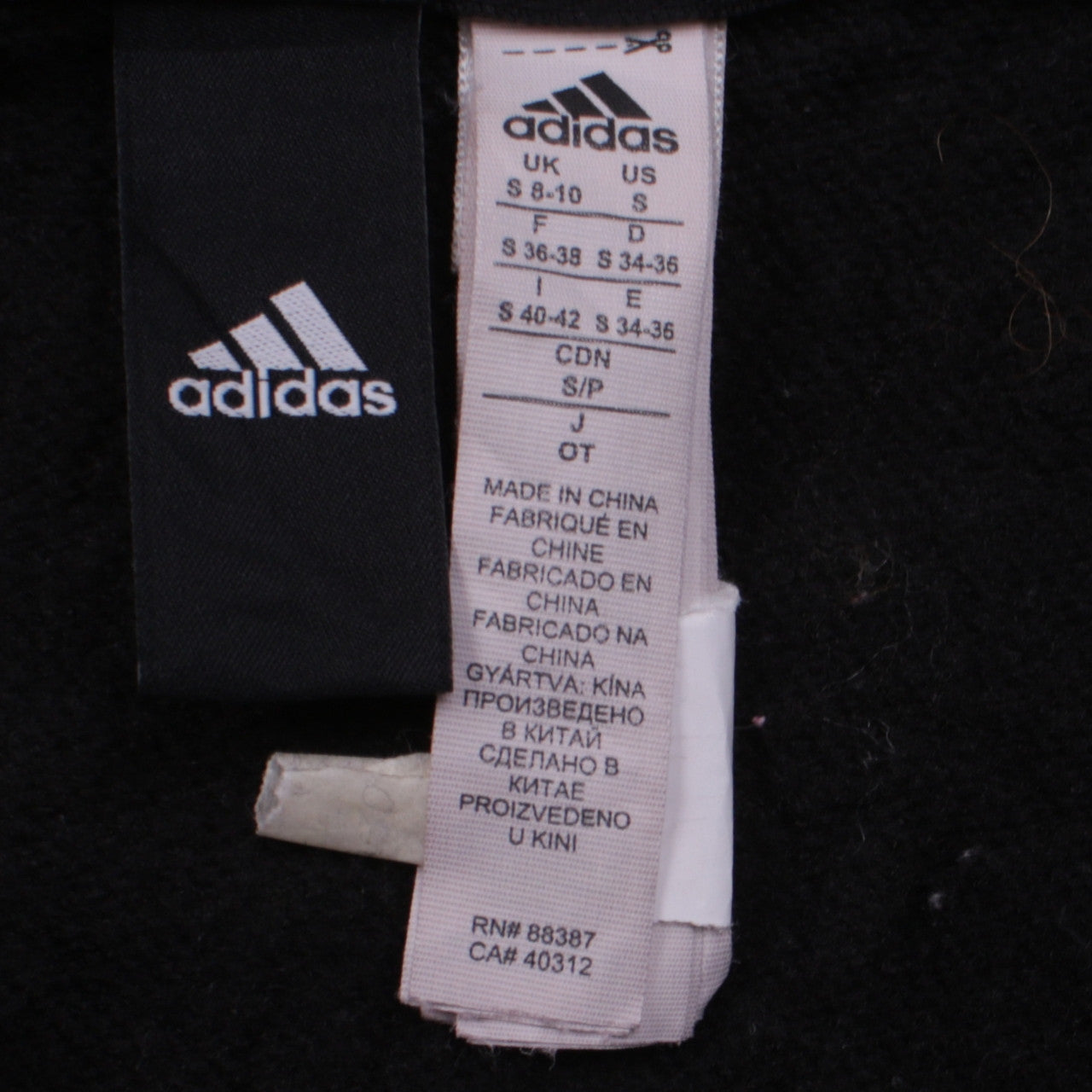 Adidas Womens Black Full Zip Hoodie Size S Hooded Sweatshirt