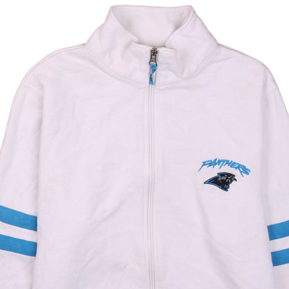 NFL Team Apparel Womens White Panthers Full Zip Sweatshirt Size L