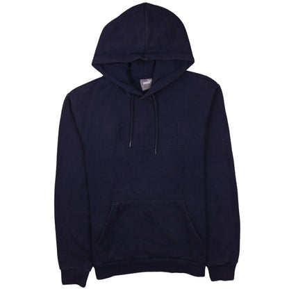 Puma Men's Blue Pullover Hoodie Small Logo Fleece Sweatshirt