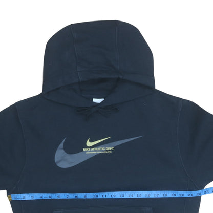 Nike Men's Black Small Pullover Hoodie with Logo Print