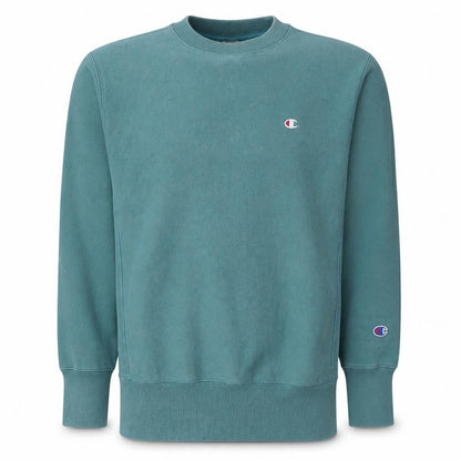 Champion Men's Green Reverse Weave Crew Neck Sweatshirt Size S