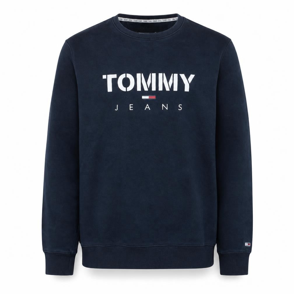 Tommy Jeans Men's Blue Logo Crew Neck Pullover Sweatshirt Size S