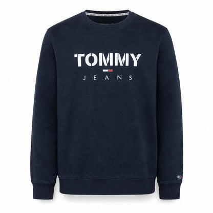 Tommy Jeans Men's Blue Logo Crew Neck Pullover Sweatshirt Size S