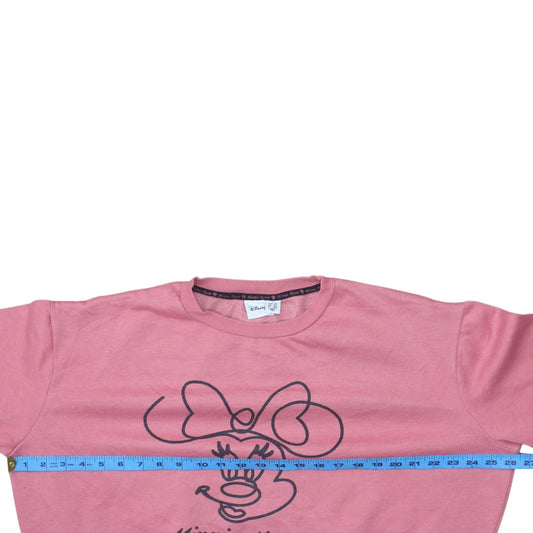 Womens UK Size L Disney Pink Pullover Sweatshirt