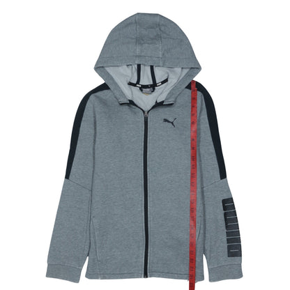 Puma Boys Grey Full Zip Hoodie Size 14 Years Logo Sportswear