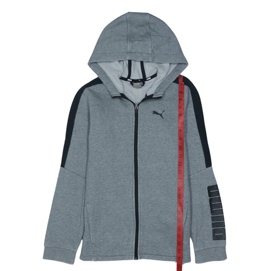Puma Boys Grey Full Zip Hoodie Size 14 Years Logo Sportswear