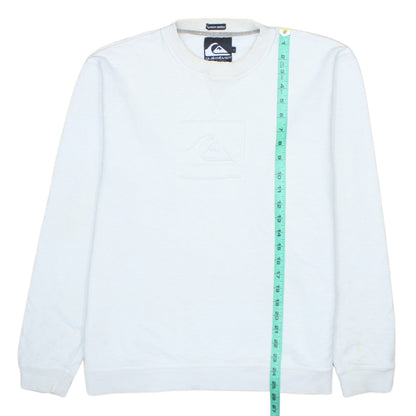 Quiksilver Men's White Crew Neck Pullover Sweatshirt Size L