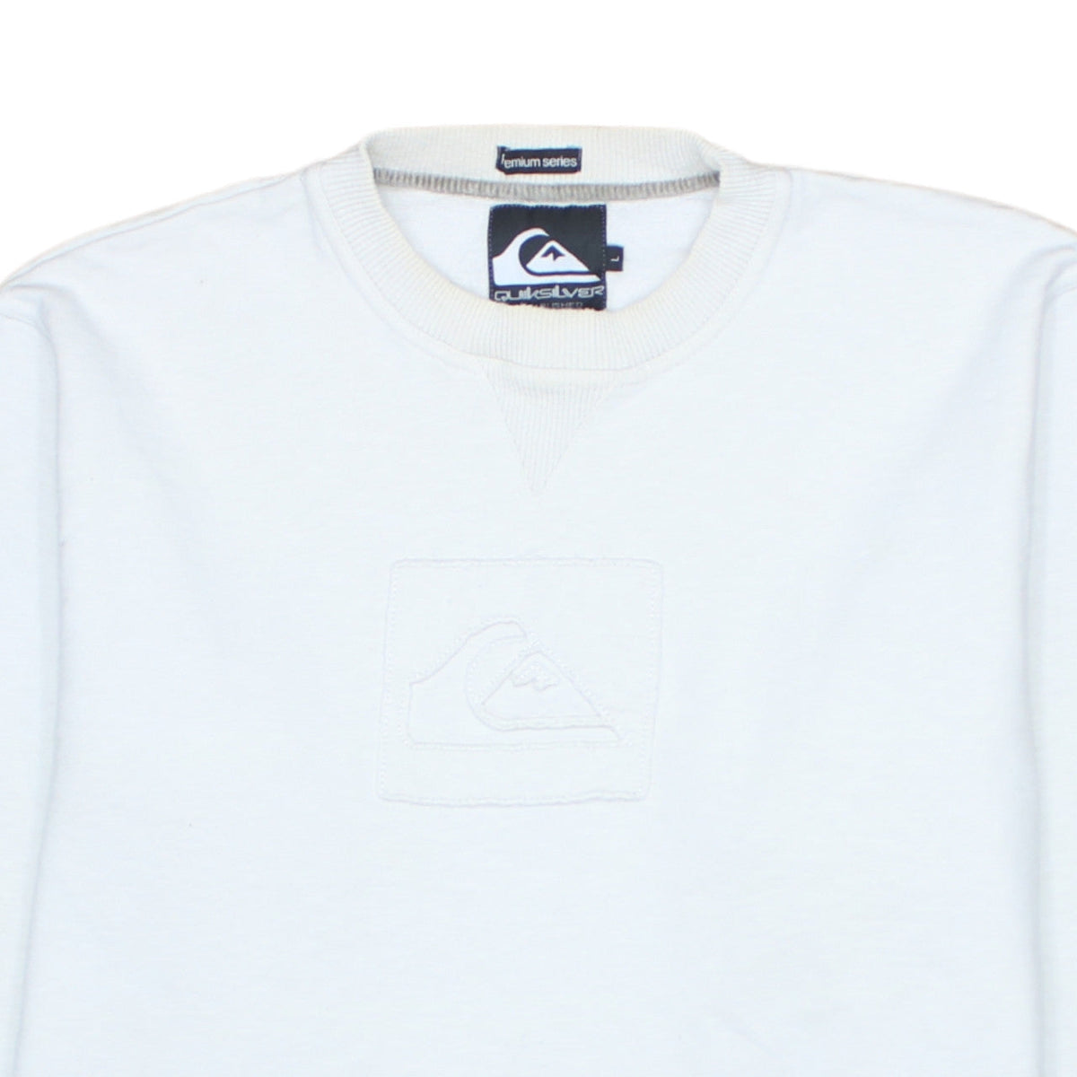Quiksilver Men's White Crew Neck Pullover Sweatshirt Size L